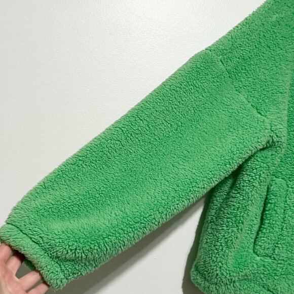 American Eagle Womens Bear Hug Oversized Sherpa Jacket XS/S Green Chunky Cozy - Picture 3 of 8